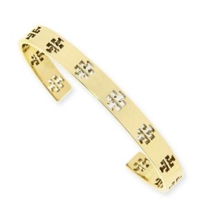 Gold Cut Out Tory Burch Cuff Bracelet